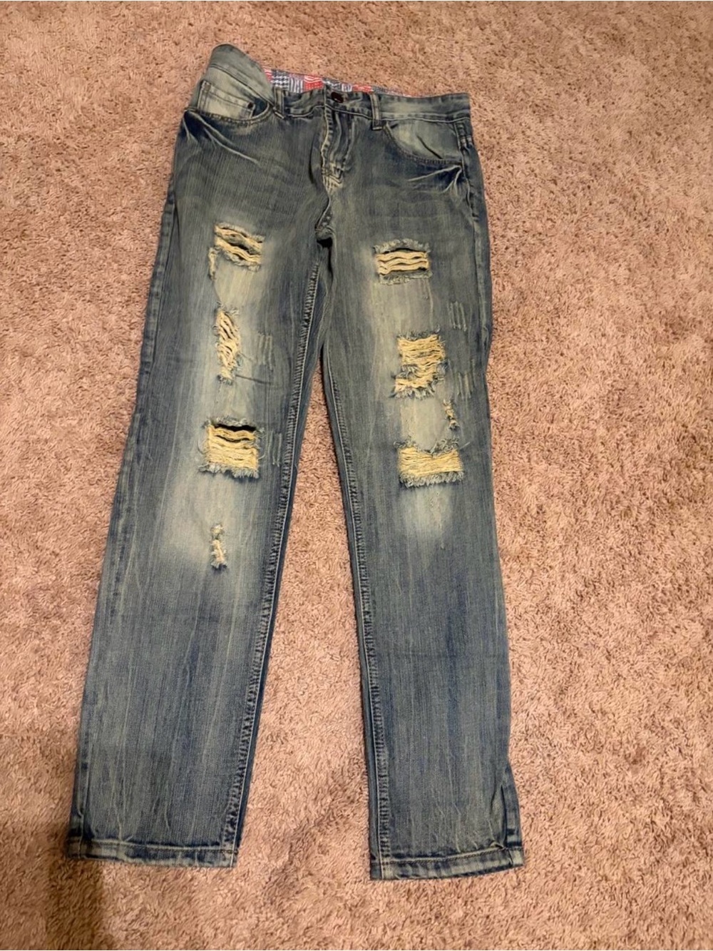 Old Navy Distressed Cropped Ankle Jeans - Light Blue